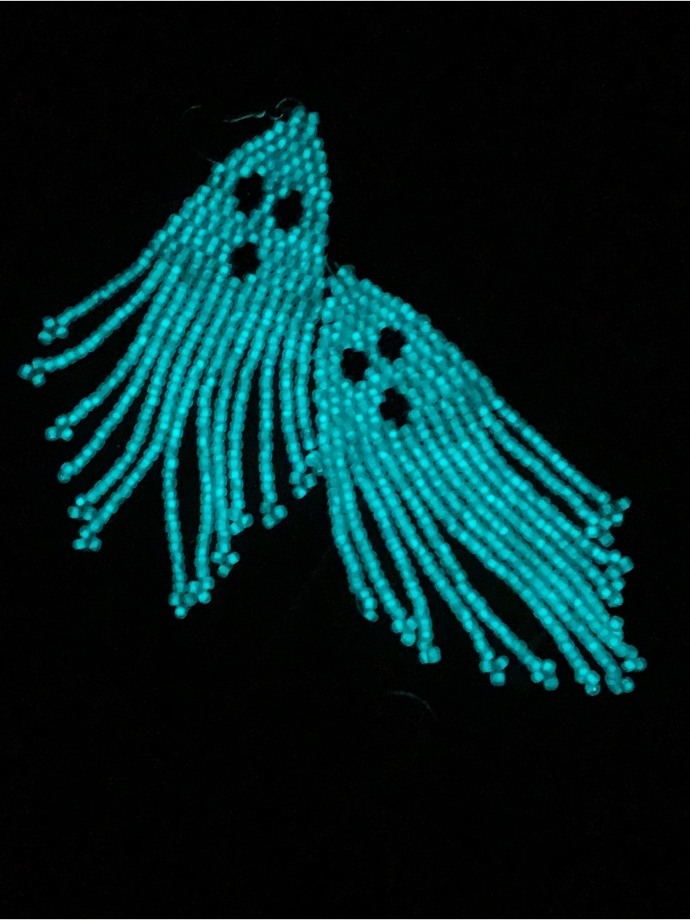 Glow-In-The-Dark Seed Bead Ghost Earrings